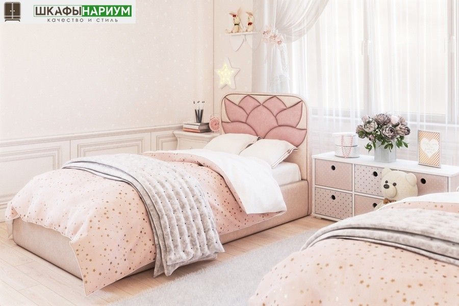 красивая розовая детская кровать «Лили»